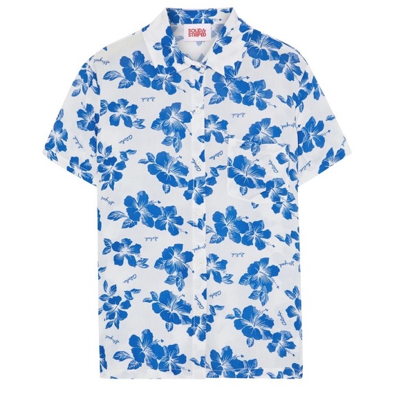 Perfect condition! Solid & Striped Cabana Floral Print Voile Shirt, Size M - Picture 3 of 7